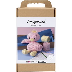 DIY Kit Amigurumi, &AElig;lling, lys pink, lys gul, 1 pk.