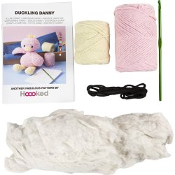 DIY Kit Amigurumi, &AElig;lling, lys pink, lys gul, 1 pk.
