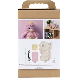 DIY Kit Amigurumi, &AElig;lling, lys pink, lys gul, 1 pk.