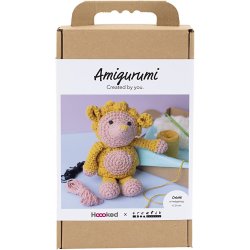 DIY Kit Amigurumi, Pindsvin, lys rosa, varm gul, 1 pk.