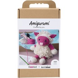 DIY Kit Amigurumi, F&aring;r, pink, off white, 1 pk.