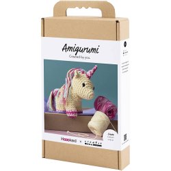 DIY Kit Amigurumi, Enhj&oslash;rning, regnbuefarver, 1 pk.