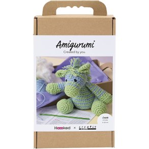 DIY Kit Amigurumi, Zebra, lys bl&aring;, lys gr&oslash;n, 1 pk.
