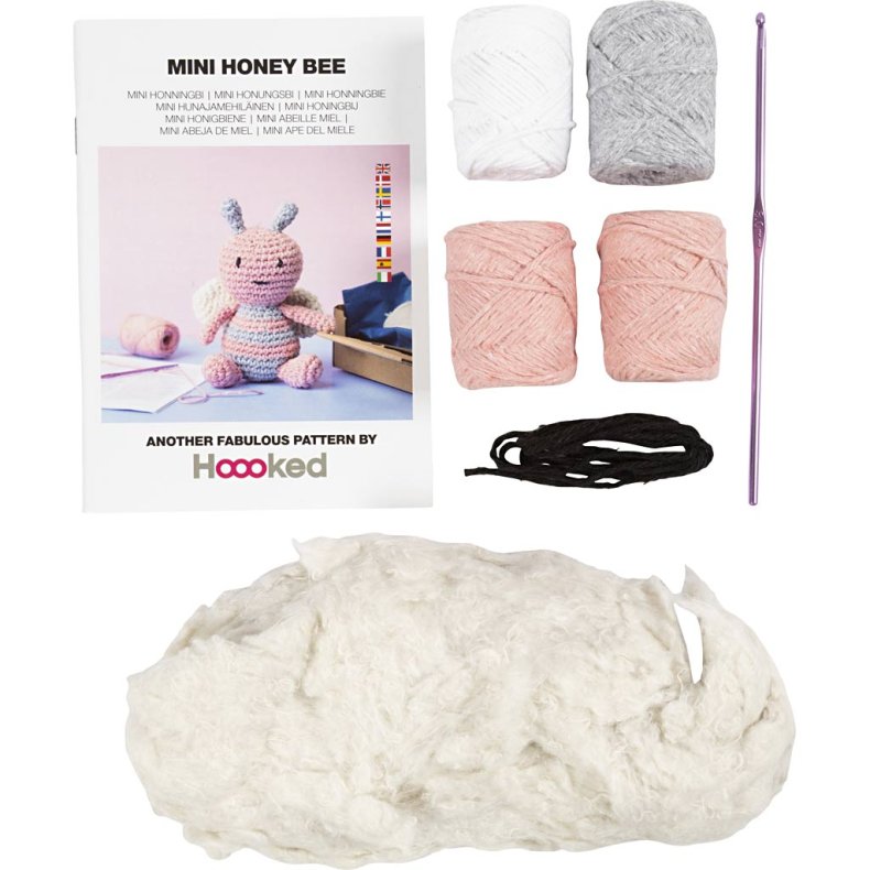DIY Kit Amigurumi, Honningbi, pastelfarver, 1 pk.