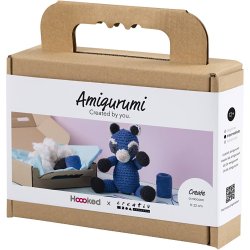 DIY Kit Amigurumi, Vaskebj&oslash;rn, sort, bl&aring;, 1 pk.