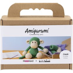 DIY Kit Amigurumi, Abe, gr&oslash;n, off white, 1 pk.
