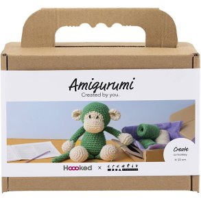 DIY Kit Amigurumi, Abe, gr&oslash;n, off white, 1 pk.