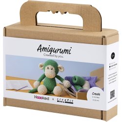 DIY Kit Amigurumi, Abe, gr&oslash;n, off white, 1 pk.