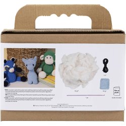 DIY Kit Amigurumi, Giraf, lys bl&aring;, 1 pk.