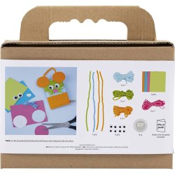 Mini DIY Kit Dekoration, Mus og ugler, ass. farver, 1 pk.