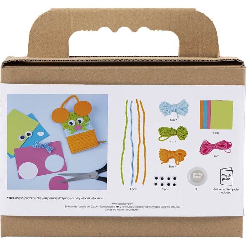 Mini DIY Kit Dekoration, Mus og ugler, ass. farver, 1 pk.