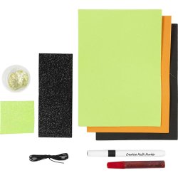 Mini DIY Kit Spooky Udkl&aelig;dning, Masker, halloweenfarver, 1 pk.