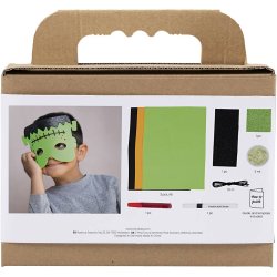 Mini DIY Kit Spooky Udkl&aelig;dning, Masker, halloweenfarver, 1 pk.