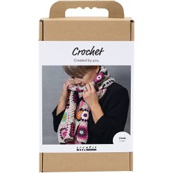 DIY Kit H&aelig;kle, Halst&oslash;rkl&aelig;de, cr&egrave;me, varme farver, 1 pk.