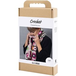 DIY Kit H&aelig;kle, Halst&oslash;rkl&aelig;de, cr&egrave;me, varme farver, 1 pk.