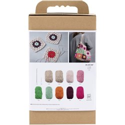 DIY Kit H&aelig;kle, Taske, colorful, cr&egrave;me, 1 pk.