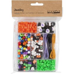 DIY Mix Smykker, Halloween, halloweenfarver, 1 pk.