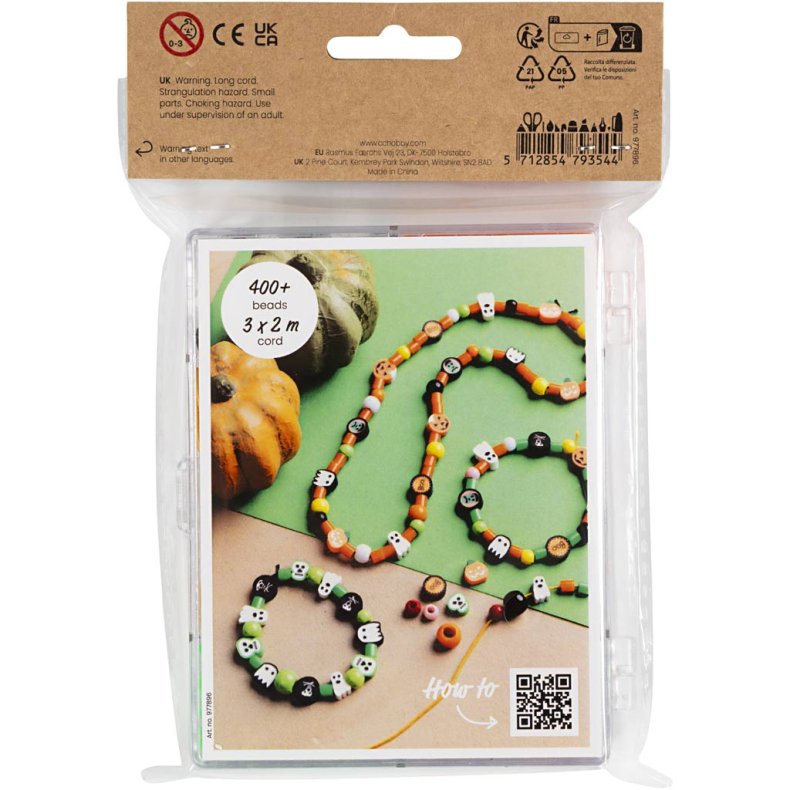 DIY Mix Smykker, Halloween, halloweenfarver, 1 pk.