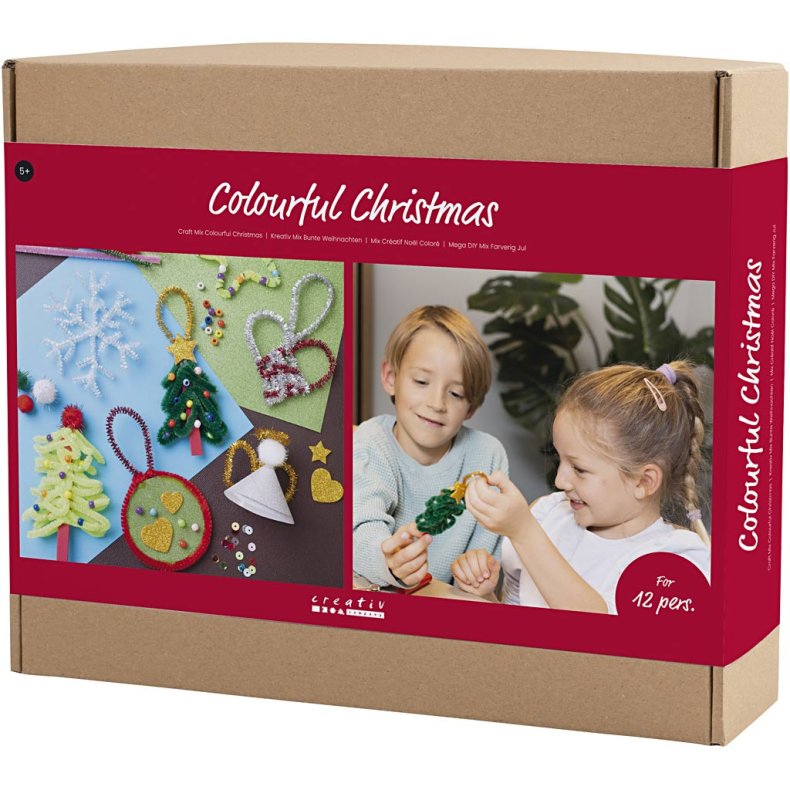 Gruppe DIY Kit Farverig Jul, Julefigurer, ass. farver, 1 pk.