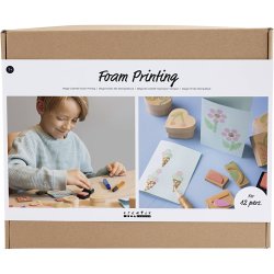 Gruppe DIY Kit Stempeltryk, Kort og &aelig;sker, 1 pk.