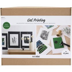 Gruppe DIY Kit Gel Print, Farvede prints, 1 pk.