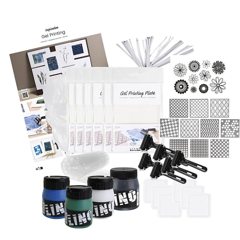 Gruppe DIY Kit Gel Print, Farvede prints, 1 pk.