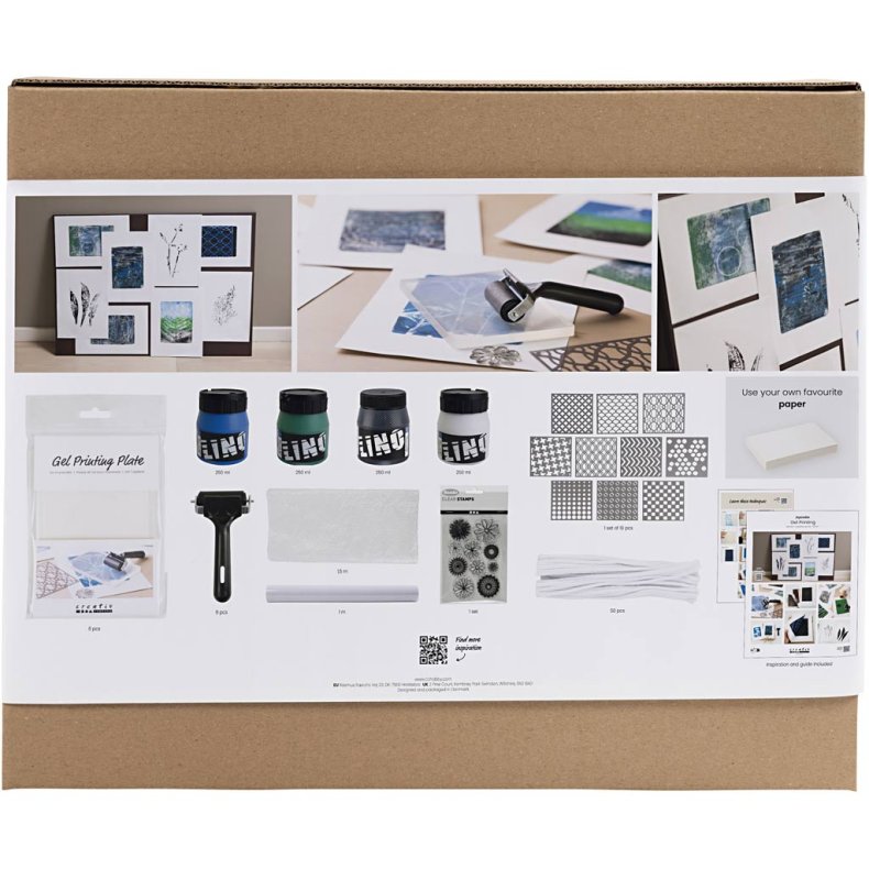 Gruppe DIY Kit Gel Print, Farvede prints, 1 pk.