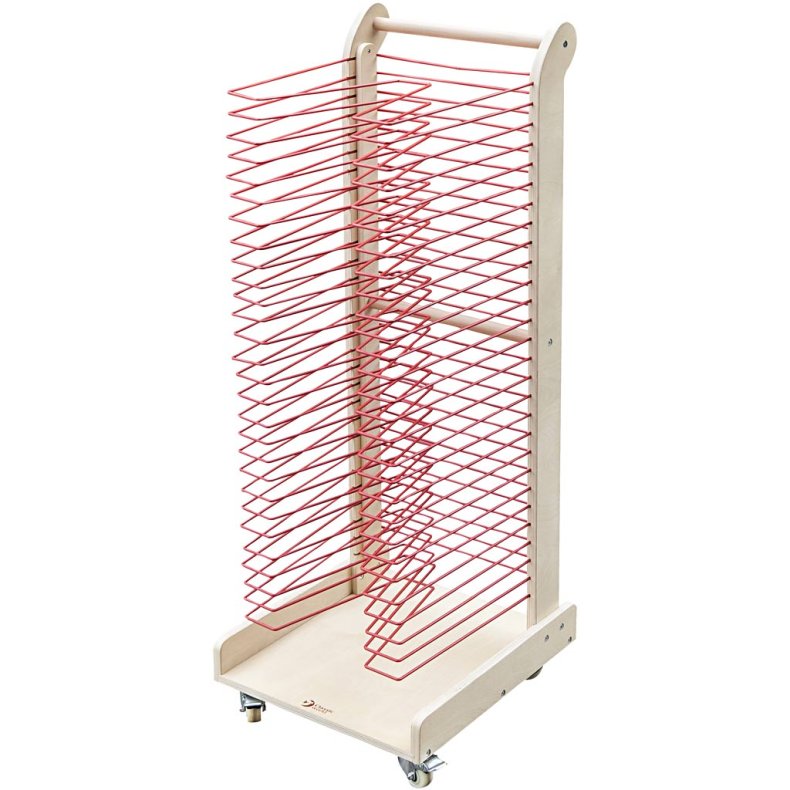 T&oslash;rrestativ med hjul, H: 121,3, L: 40 cm, B: 40 cm, 1 stk.