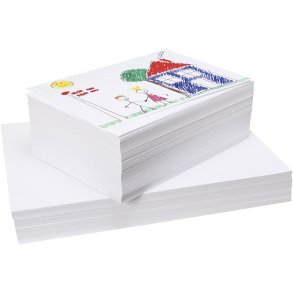 Kvalitetstegnepapir, A3,A4, 130+160 g, hvid, 750 ark/ 1 pk.