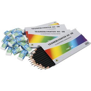 Tegnesæt, B,2B,4B,5B,6B,8B,9B,HB,H,2H,3H,4H, 1 pk.