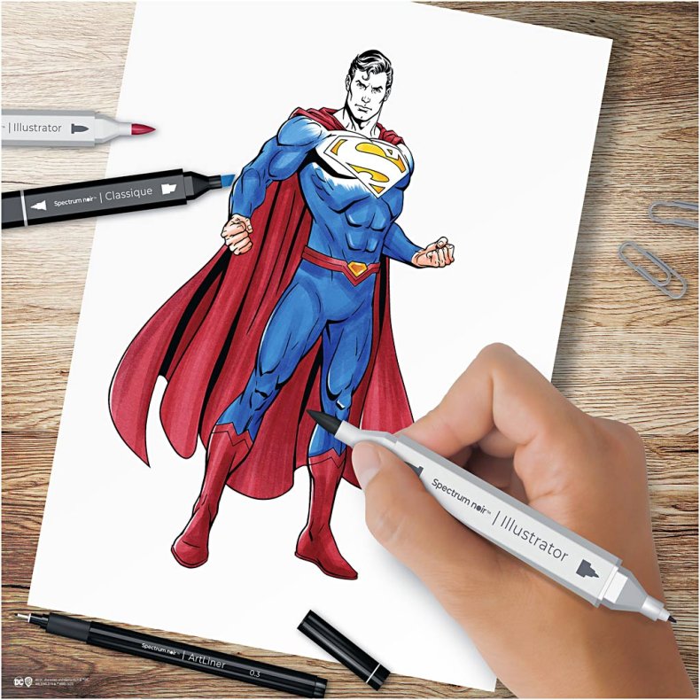 DIY Kit Illustration, Superman, ass. farver, 1 pk.