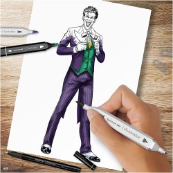 DIY Kit Illustration, Helte og skurke: Joker, ass. farver, 1 pk.