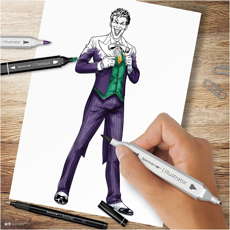 DIY Kit Illustration, Helte og skurke: Joker, ass. farver, 1 pk.