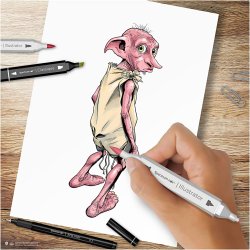 DIY Kit Illustration, Harry Potter: Magiske f&oslash;lgesvende , ass. farver, 1 pk.