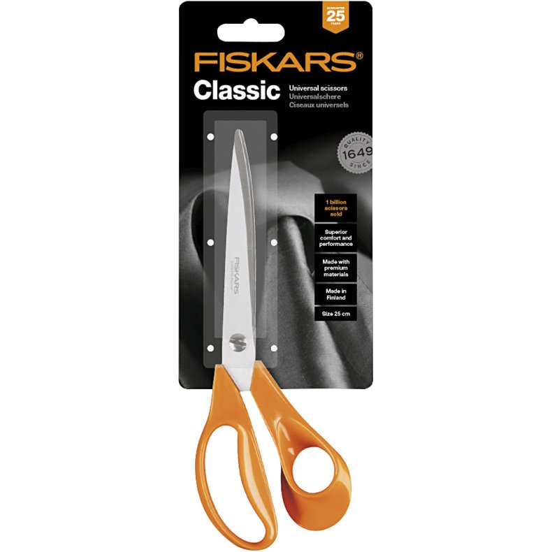 Fiskars Classic Skr&aelig;ddersaks, L: 25 cm, h&oslash;jre, 1 stk.
