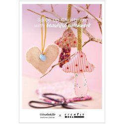 Postkort, Pift julen op med smukke patchwork-vedh&aelig;ng, A5, 14,8x21 cm, 1 stk.