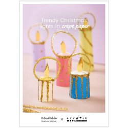 Postkort, Trendy julelys i crepepapir, A5, 14,8x21 cm, 1 stk.