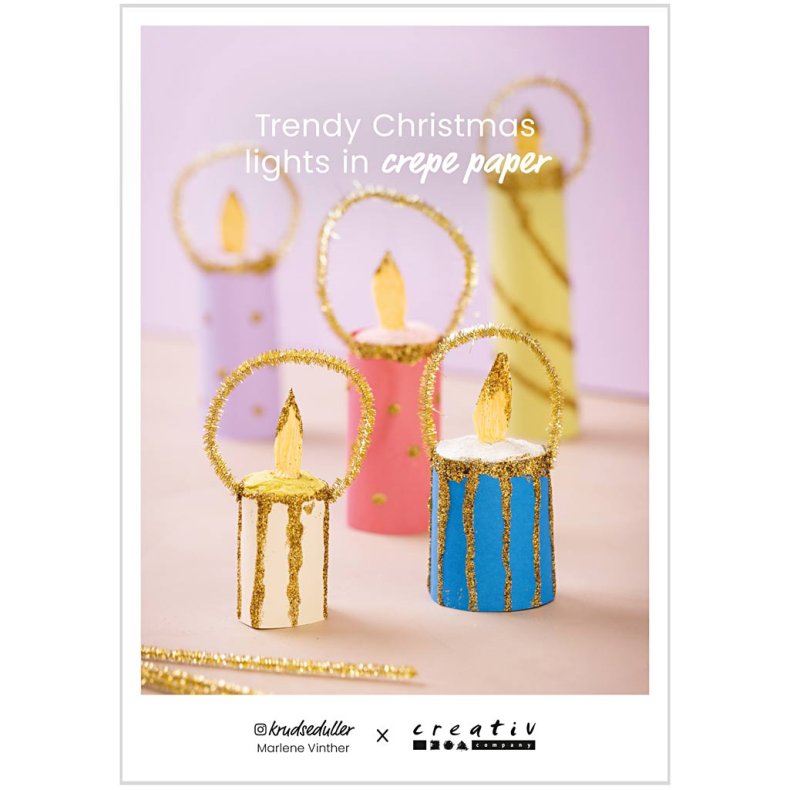 Postkort, Trendy julelys i crepepapir, A5, 14,8x21 cm, 1 stk.