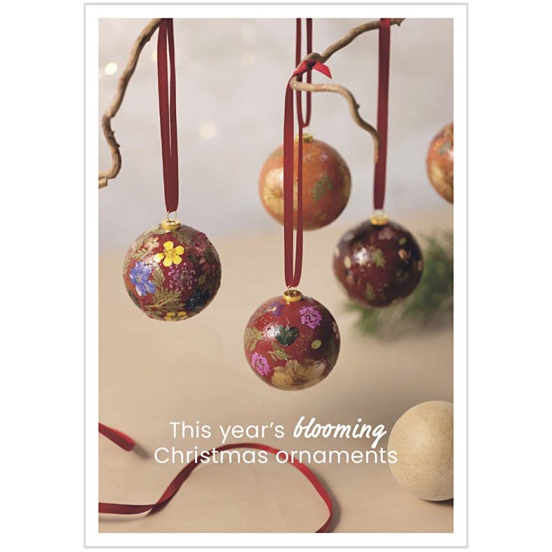 Postkort, &Aring;rets julekugle, A5, 14,8x21 cm, 1 stk.