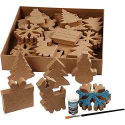 Julefigurer, H: 10-14 cm, 6x6 stk./ 1 pk.