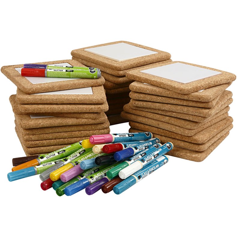 Gruppe DIY Kit Mal Bordsk&aring;nere, str. 15,5x15,5 cm, ass. farver, 1 s&aelig;t