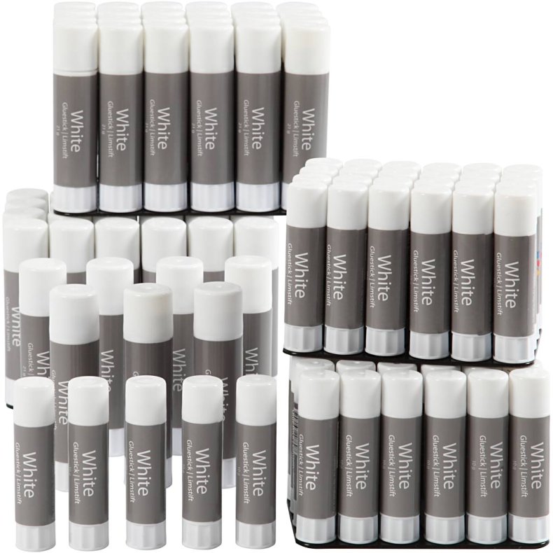 White Limstift , 2x72 stk./ 1 pk.