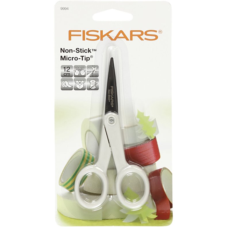 Fiskars Slip-let, spids saks, L: 12 cm, h&oslash;jre, 1 stk.